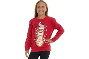 Pink Angel Girls’ Christmas Sweatshirt – Classic Cozy Xmas Fleece Holiday Pullover –