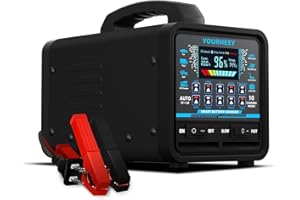 YOURHEEY 12V 24V 0-20A Car Battery Charger Heavy Duty, Smart Trickle Charger Maintainer with Auto Shutoff, Repair & Winter Mode, 10 Modes & Color Screen for Car, Truck, Motorcycle, RV, Boat, Lawn Mower