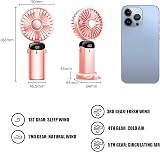 Jsdoin Hand Held Fan 5 Speeds USB Rechargeable Pink Portable 5000mAh view 3
