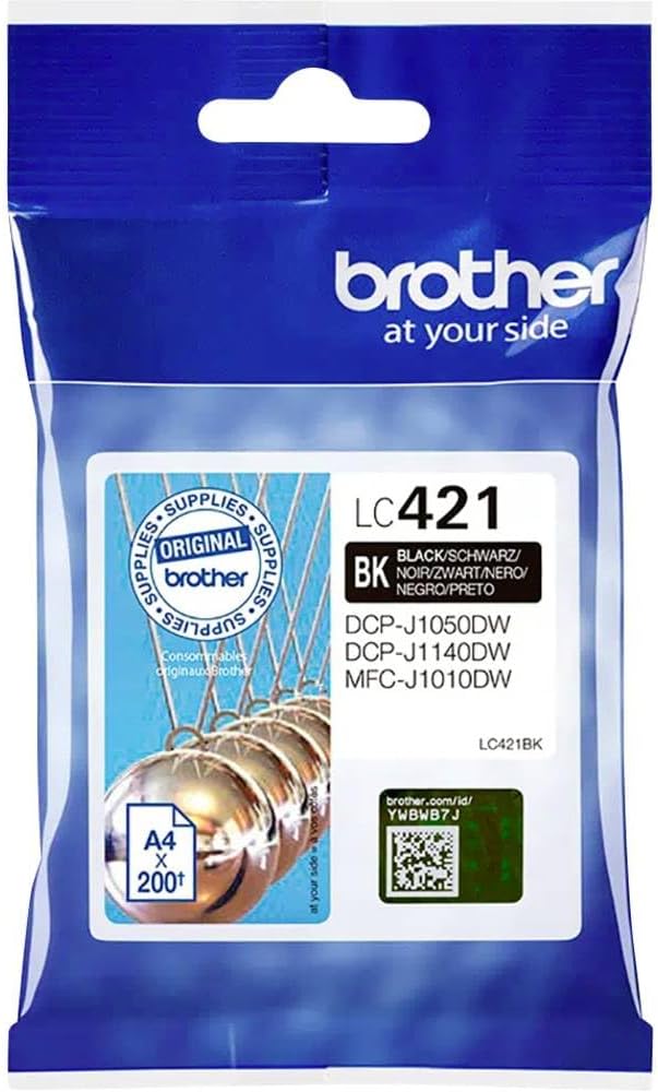 Brother LC-421BK Inkjet Cartridge Black Genuine Supplies 200 Page Yield