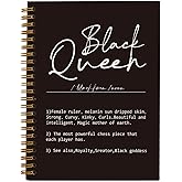 QUICQOD Black Queen Definition Notebooks,Journaling Notebook Gifts for Women Black Teacher Friend,Inspirational Positive Hardcover Spiral Notebook 5.5x8.3