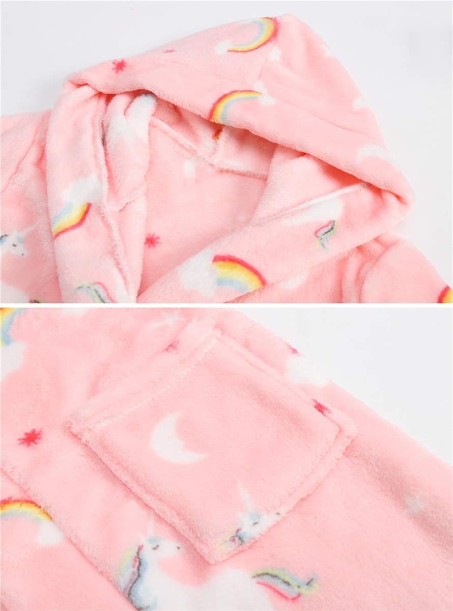 Betusline Kids & Adults Robe, Boys Girls Toddler Baby Flannel Soft Bathrobes, 18 Months - Women XL: Clothing