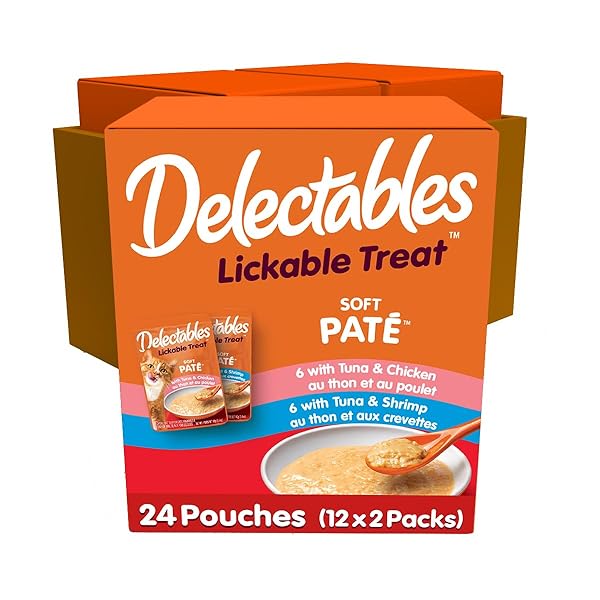 HARTZ DELECTABLES SOFT PATE LICKABLE WET CAT TREAT & FOOD TOPPER, VARIETY, 24 COUNT
