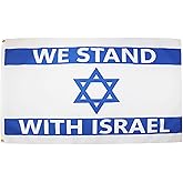 AZ FLAG - We Stand With Israel Flag - 3x5 Ft - 100D Polyester Israelian Banner with Two Metal Grommets - Fade Resistant - Vivid Colors - 3' x 5' Feet - 150x90 Cm