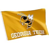 Desert Cactus Georgia Tech GT Flag - 3 x 5 Feet Yellow Jackets Banner, Indoor/Outdoor Durable Fabric, 100% Polyester Design (Style 4)