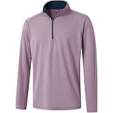 Quarter Zip Pullover Men Performance Dry Fit Stripe Mock Neck Midlayer Golf 1/4 Zip Pullover Mens Sweatshirt