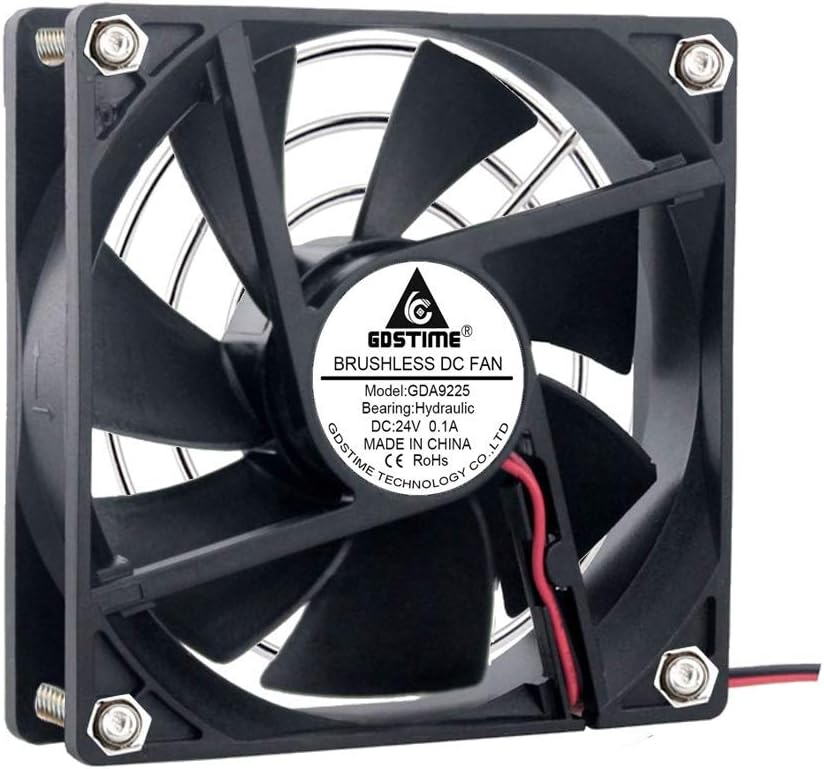 GDSTIME 92mm 24V Fan 92 x 25mm PC Fan 2 Pin 9225 24V DC Brushless CPU Case Cooler for Computer Game Console Xbox Router TV box Cooling