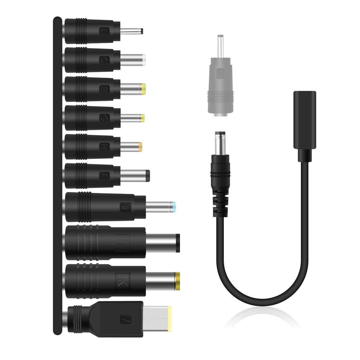 Lenink USB C to DC Power Cable,Type C to DC Jack Charging Cable Cord with 10 Interchangeable Plug Connectors Compatible with Acer,Asus,Lenovo, Dell,HP,Samsung Laptop