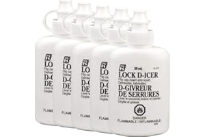 5-Pack (5X) ProAuto Lock De-Icer, Deicer, De-Icing for Frozen Vehicle, Pad Lock, Squirt Bottle 5X 30ml, Defreeze Frozen Locks