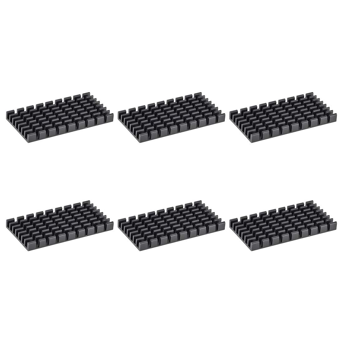 sourcing map Electronic Radiators Heatsink for MOS GPU IC Chip Black 50 x 25 x 5 mm 6pcs