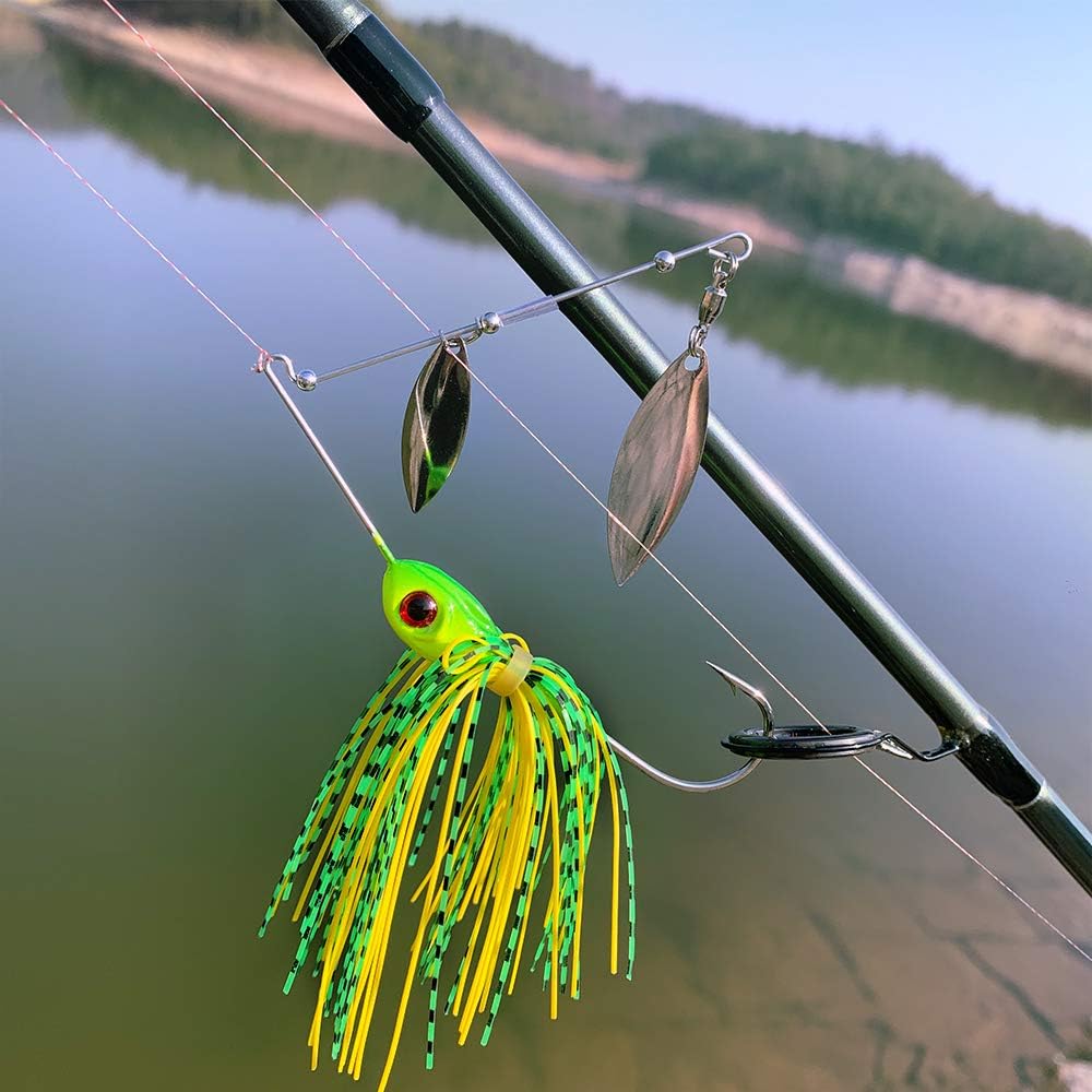 Spinnerbait Fishing Lure, Hard Metal Jig Spinner Baits Kits Swimbait for Bass Trout Pike Salmon Walleye Freshwater Saltwater 0.35oz : Sports & Outdoors