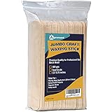 100 Piece Large Jumbo Wooden Craft Sticks (6" x 3/4"), Premium Natural Organic Wood for Waxing, Craft Project, Tongue Depress
