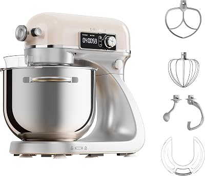 BioKnead Impastatrice Planetaria. Doppio Gancio Brevettato e Motore CC Silenzioso da 800 W con Ciotola da 6 L, Display Digitale, 12 Velocità e Numerosi Accessori per Ogni Attività