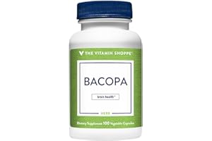 The Vitamin Shoppe Bacopa 500MG (Bacopa Monnieri), Clinically Studied Ingredient, Herbal Brain Support Supplement, Once Daily (100 Capsules)