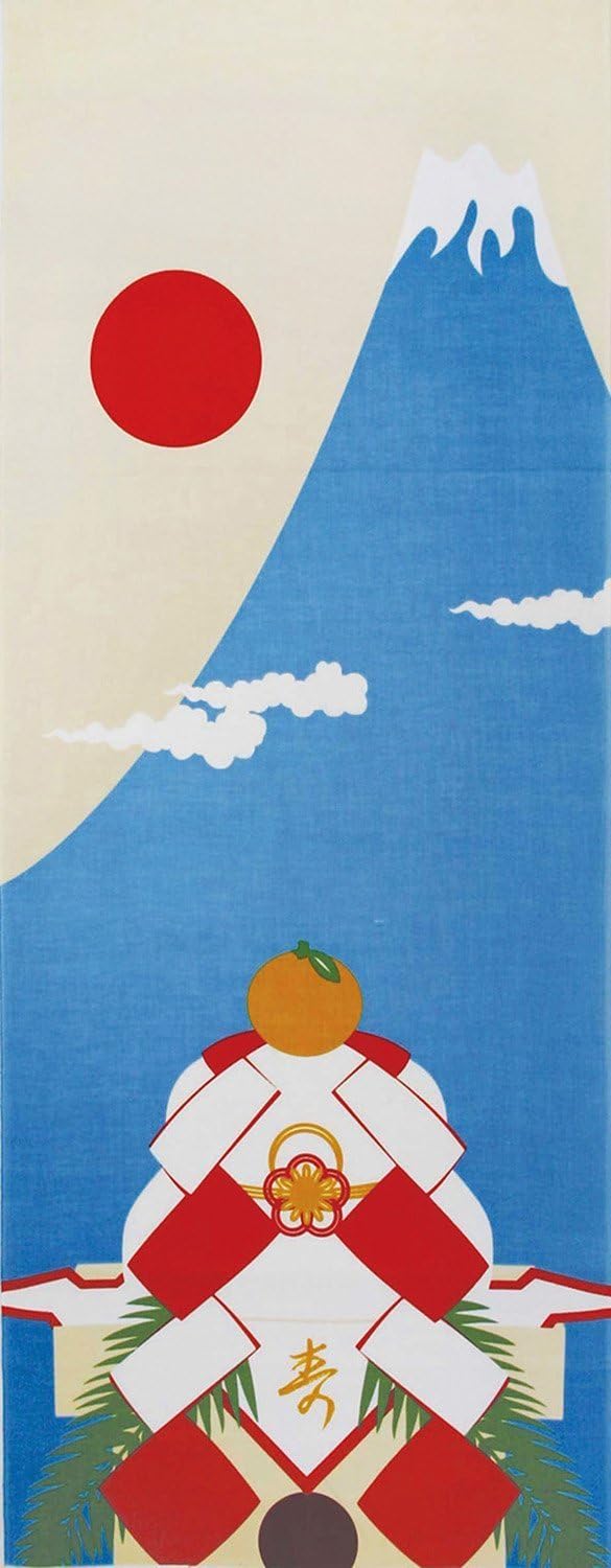 Yamako Japanese Tenugui Japanese Tapestry 4 Seasons 12 Months Pattern Series - Japan Import (January Mount Fuji 87546)