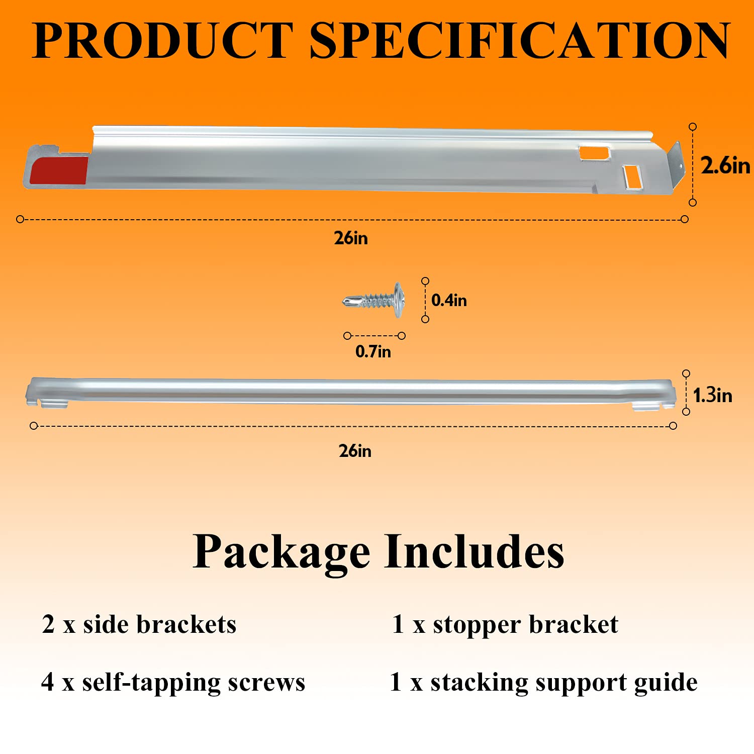 KSTK1 27-inch Laundry Stacking Kit Replacement for LG Washer & Dryer - Solid Metal with Chrome Coated