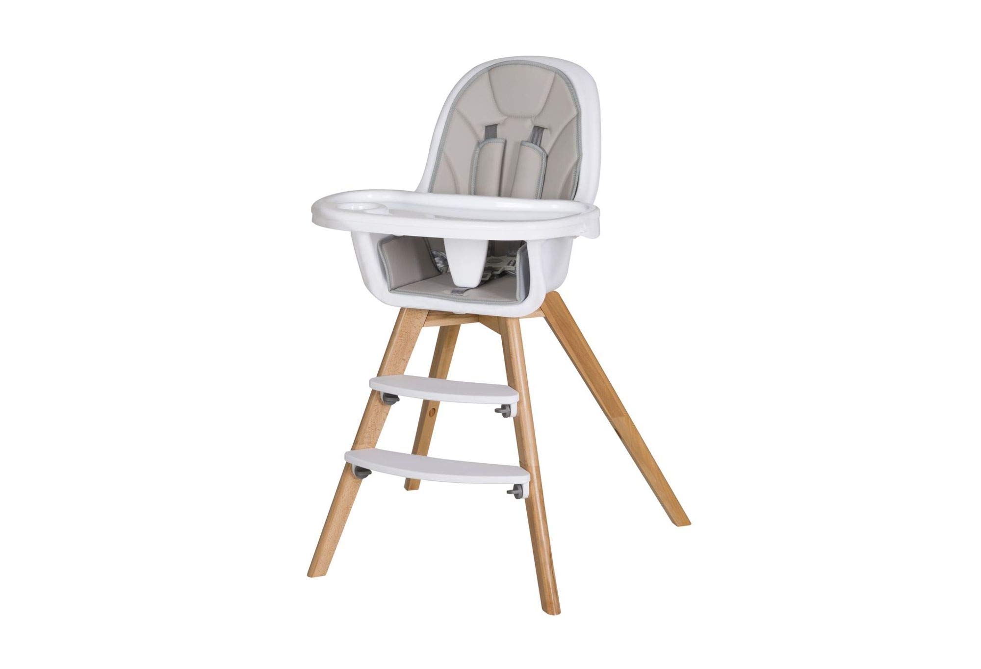 Schardt Holly 01 050 1-242 High Chair with Faux Leather Seat Cushion Removable Play Board Grey