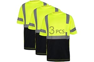 LX Reflective Safety Shirt short Sleeve High Visibility Reflective Breathable T Shirt for Work Warehouse Construction Class 3