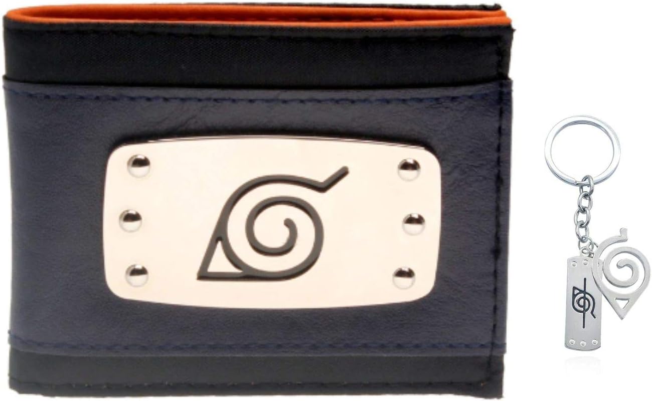 Naruto Bifold Wallet for Men Kids with Free Naruto Keychain Anime Gift Bundle