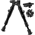 CVLIFE 3-in-1 Rifle Bipod Picatinny Bipod with Swivel Stud Adapter & Barrel Clamp Adapter for Shooting and Hunting