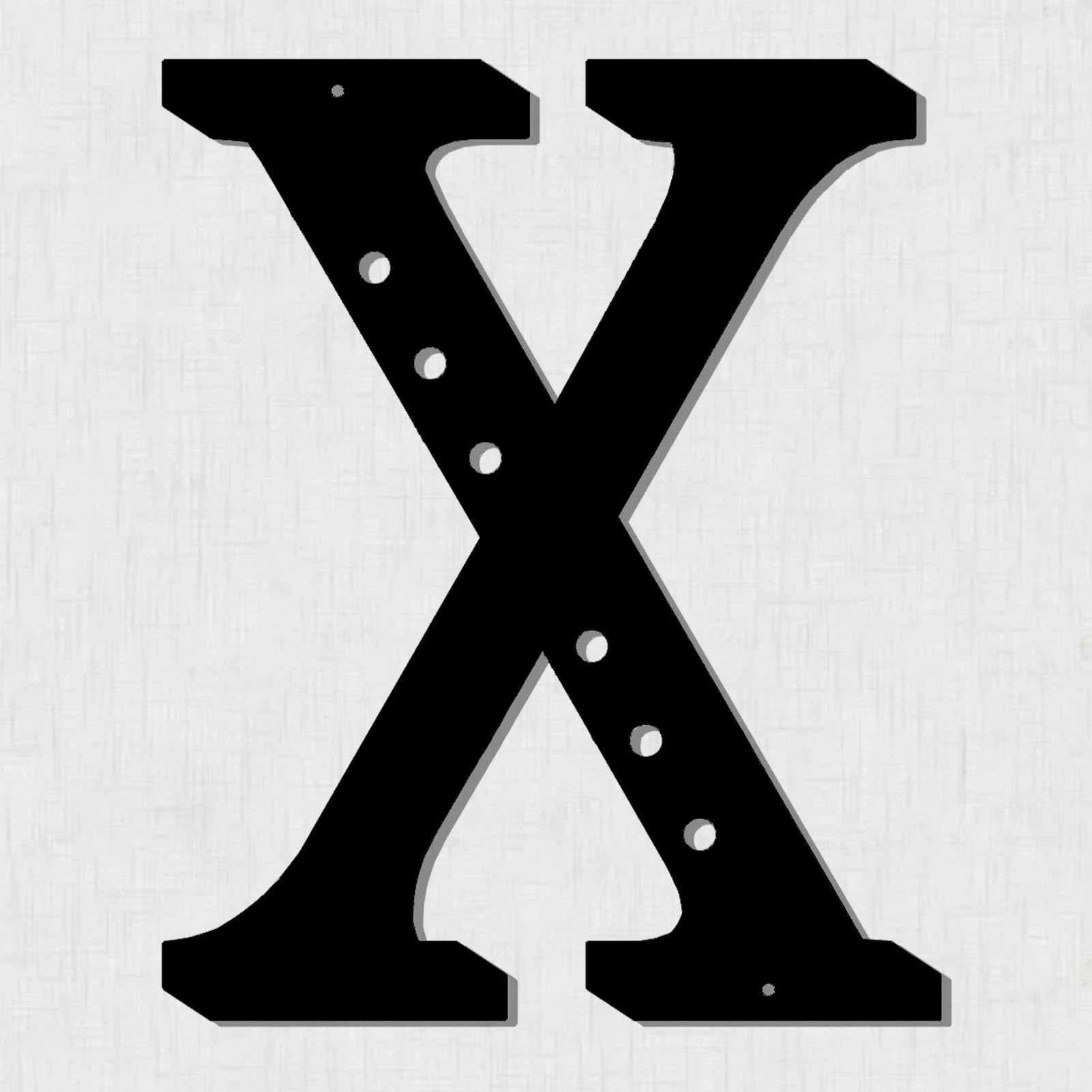 Resama 11'' Black Metal Letters for Wall Decor, Visual 3D Large Alphabet, Decorative Farmhouse Hanging Letter Sign for Living Room Bedroom Office Home Party (X)