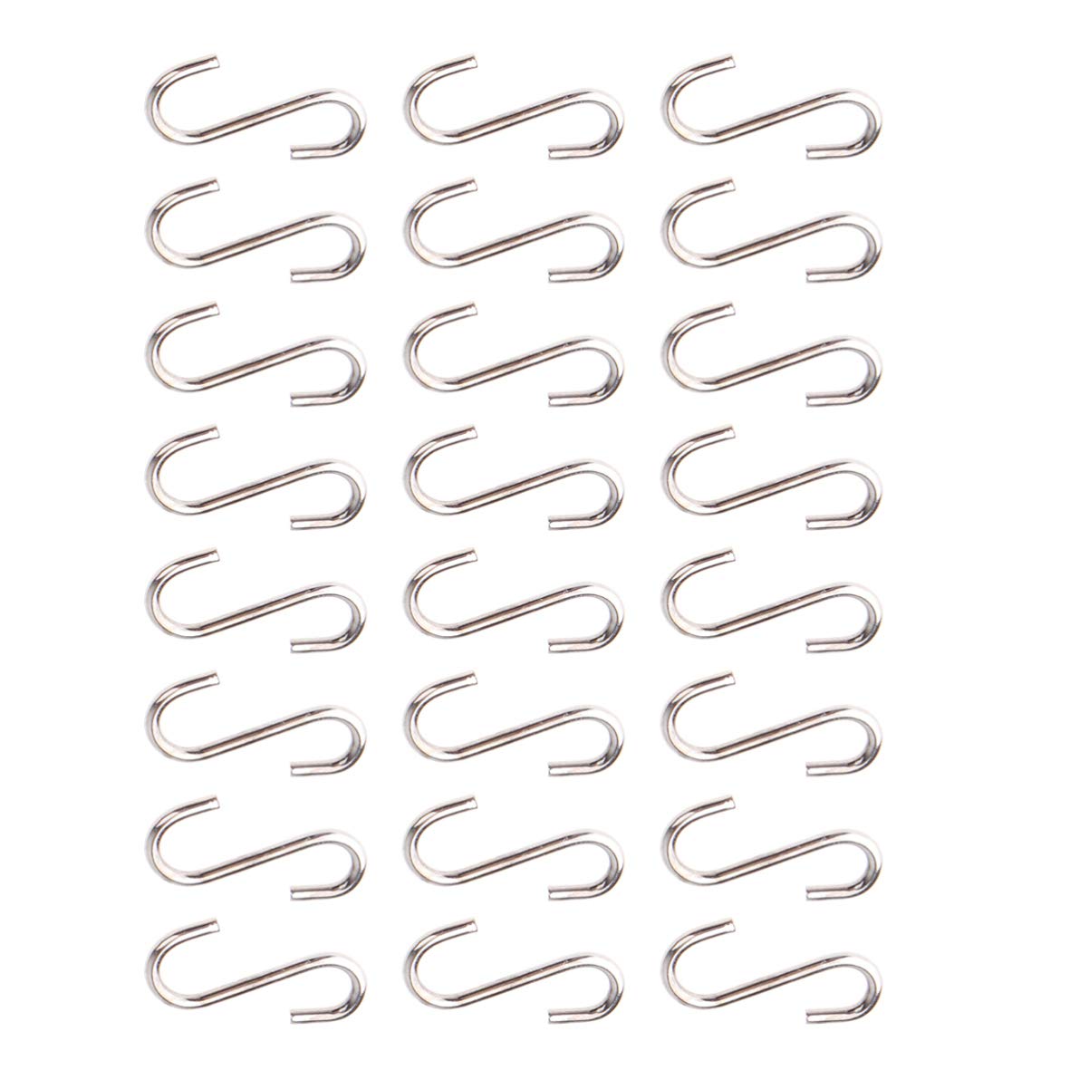 100pcs Mini S-Shaped Hooks Sturdy Stainless Steel Hangers for Jewelry Crafts Home Use Securely Holds Items for Documents Photos and More