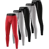 ATTIQOZI Youth Boys' Compression Leggings Pants Tights for Sports Boys Athletic Leggings Workout Base Layer Pants