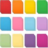 120 Pieces 12 Color Library Card Pockets with 120PCS Removable Adhesive Dot | Library Card Envelopes for School Office Public Library Books