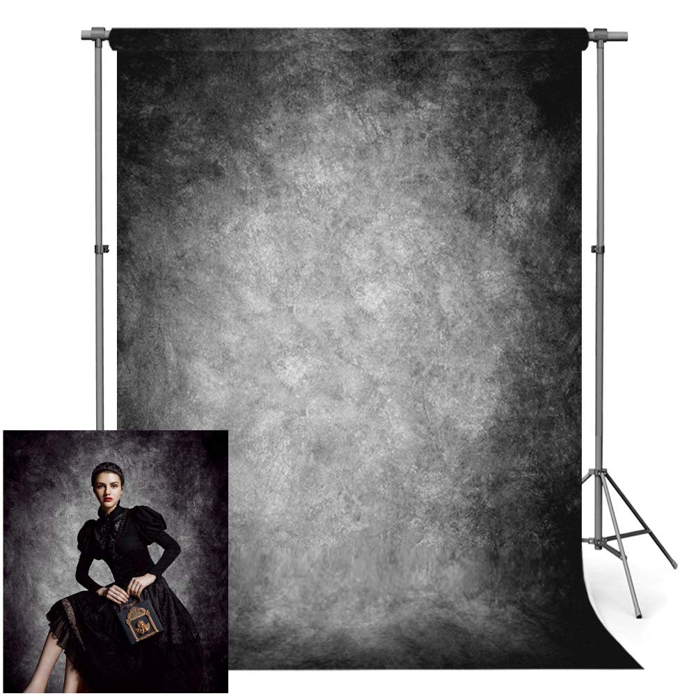 econious 1.5x2.2m Gradient Grey Portrait Photography Backdrop, Studio Pro Photo Prop with Rod Pocket