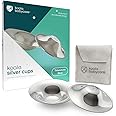 Koala Babycare The Original Silver Nursing Cups - Nipple Shields for Breastfeeding Newborn - Breastfeeding Essentials - Protect and Soothe - Tri-Laminate Silver - Maxi Size