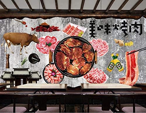 写真の壁紙懐かしいレトロな韓国料理バーベキューケータリングの背景の壁リビングルームの壁の芸術の壁の装飾の家の装飾のための大きな壁壁画シリーズの壁紙 157 5x110 2inch 400cmx280cm