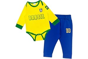 Pezhiqun Baby Soccer Bodysuit Jersey Soccer Bodysuit Pant Set for Boys & Girls Football Tops Clothes for Fans