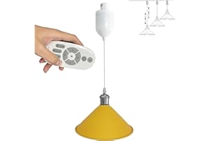 SKIVTGLAMP Adjustable Height Juno Track Pendant Lighting with Remote Control with E26 2700K-6500K LED Bulbs 4ft Macaron Yello