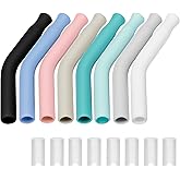 Prurex 8pcs Silicone Straw Tips for Metal Straws and Other 0.31" (8mm) Straws,Accessories for Stanley,Yeti Straw, BPA Free(Tips 1)