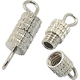 Marvexi 100Pcs Silver Screw Type Clasp Barrel Screw Clasps, Jewelry Making Twist Clasps Connectors, Gold Screw Barrel Clasp for Necklaces and Bracelets/DIY Enthusiasts