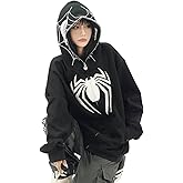 LREUIP Y2K Hip Hop Spider Hoodie for Women Men Graphic Full Zip up Hoodies Oversized Kawaii gothic punk Hoodies Jacket