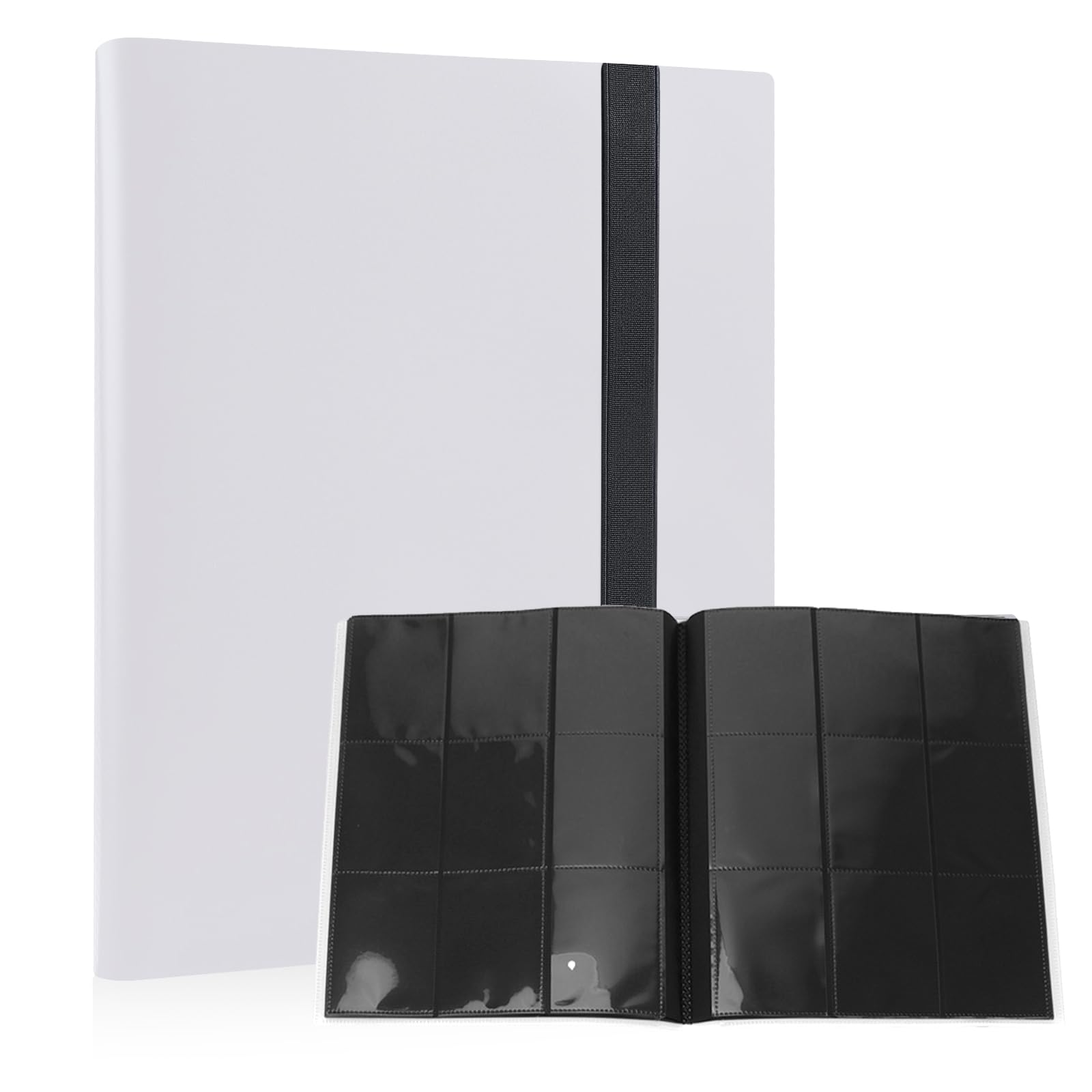 Trading Card Album, Sinwind Premium 9 Pocket Scrapbook, Trading Card Albums with 360 Card Capacity, Card Holder for Cards