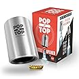 Pop-the-Top Beer Bottle Opener (Stainless): Automatic Bottle Cap Opener, Push Down Pop Off Bar Tool, Soda and Beer Cap Remover, Cool & Fun Gadget