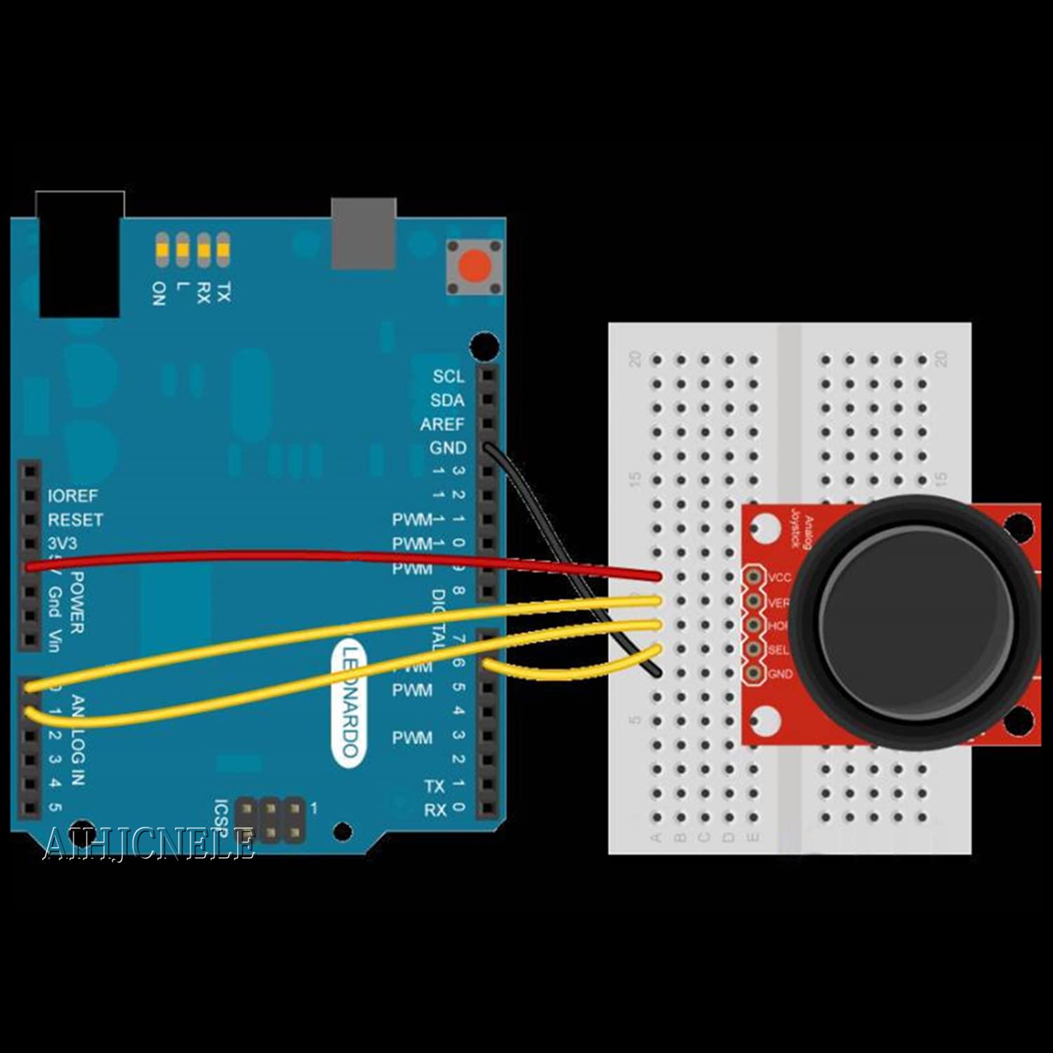 5pcs Dual Axis XY Joystick Module Game Control Lever Sensor Game Button Controller Breakout Shield Joystick Analog Thumb Stick KY-023 with Dupont Jumper Cable Line for Arduino PS2 Switch