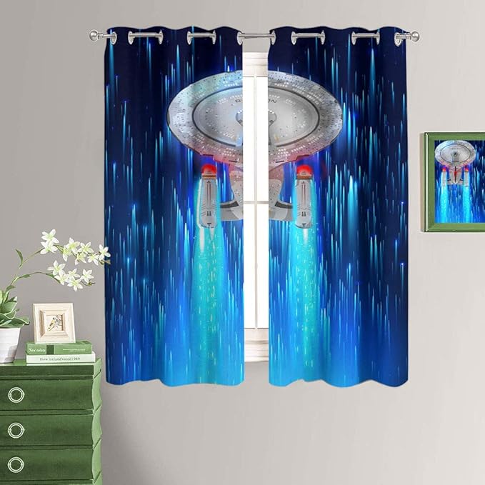 MRFSY Star Trek Enterprise Starships Customized Curtains Thermal