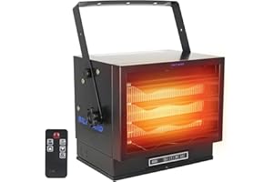 BILT HARD 8500W Electric Garage Heater, Ceiling Mounted Hardwired 240V Fan-forced Industrial Indoor Shop Heater with Build-in Digital Thermostat and Remote for Garage, Workshop, Black