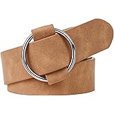 XZQTIVE Women Suede Belt Fashion Leather Belts With Silver Buckle Ladies Waist Belt For Jean Pant