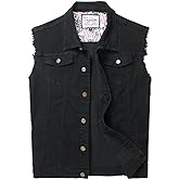 Ginsiom Men's Denim Vest,Sleeveless Jean Jacket Ripped Stretchy Distressed Battle Vest for Men Sleeve Less Outerwear