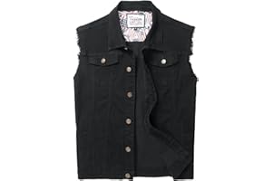 Ginsiom Men's Denim Vest,Sleeveless Jean Jacket Ripped Stretchy Distressed Battle Vest for Men Sleeve Less Outerwear