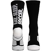 ChalkTalkSPORTS Soccer Performance Crew Socks - Eat Sleep Soccer - Youth & Adult - Mid-Calf Socks