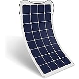 Suaoki 100W 18V 12V Solar Panel Charger SunPower Cell Ultra Thin Flexible with MC4 Connector Charging for RV Boat Cabin Tent Car(Compatibility with 18V and Below Devices)