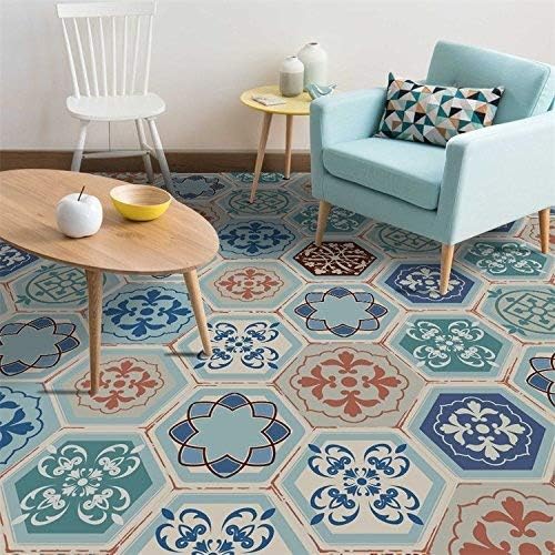 GanDecor Floor Decoration Wall Sticker Talavera Tiles Decal Easy To Apply Peel and Stick Eco Friendly Home Decor 10 Pcs/set 20x23cm/7.87x9.06