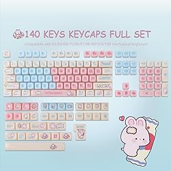 Tsungup MOA Profile Keycaps,140 Keys Pink Ceramic
