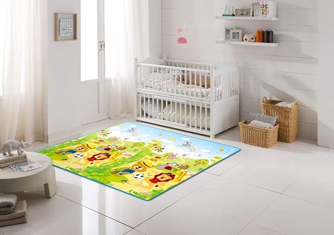 REAL HOMES Baby Child Kids Waterproof Alphabets and Fruits Children Learning Educational Play Mats - 120 * 180 cm (Green)