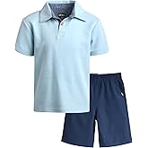 DKNY Toddler Boys Short Sets - 2 Piece Boys Short Sleeve Polo Shirt and Lightweight Boy Shorts for Toddler and Little Boy